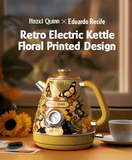 1.7 L Retro Floral Painted Electric Kettle - 1200 W