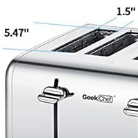 Geek Chef 4 Slice Stainless Steel Toaster