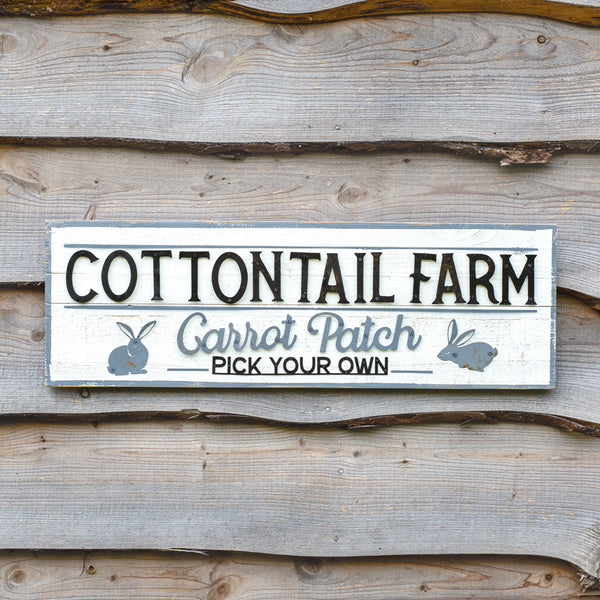 “Cottontail Farm” Wood Wall Sign