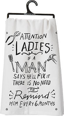 "Attention Ladies" Dish Towel - Coffin's Mercantile, LLC