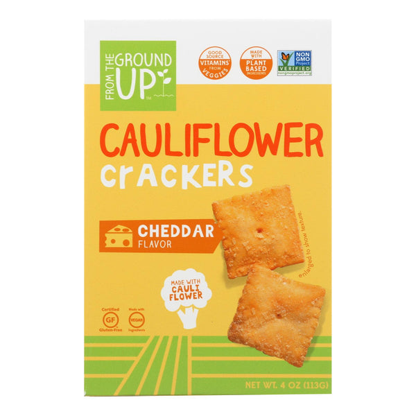 From The Ground Up - Cauliflower Crackers - Cheddar - Qty. 6 - 4 Oz.