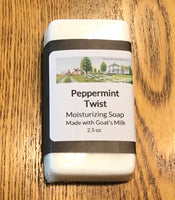 Peppermint Twist Moisturizing Goat’s Milk Soap - 2.5 Oz. - Qty. 2