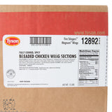 Tyson Fire Stingers Magnum 7.5 lb. Bag Fully Cooked Spicy Breaded Chicken Wings - Qty. 2