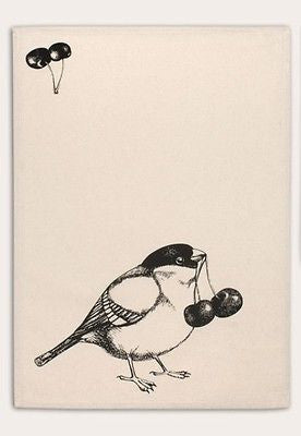 Bird With Cherries Tea Towel - Coffin's Mercantile, LLC